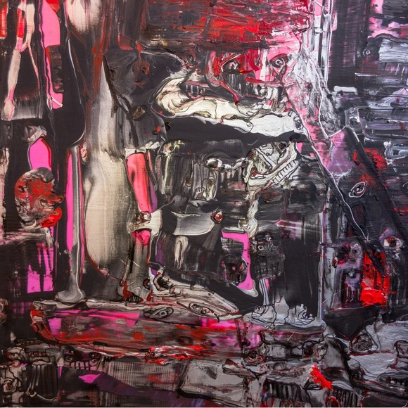 Demonic, demon, original large mixed media, dark devils, scary, art painting - Picture 6 of 11